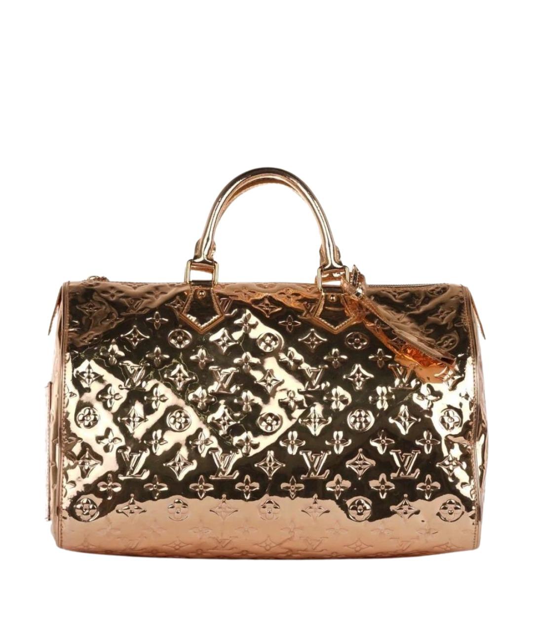 LOUIS VUITTON Золотая дорожная/спортивная сумка из лакированной кожи, фото 1