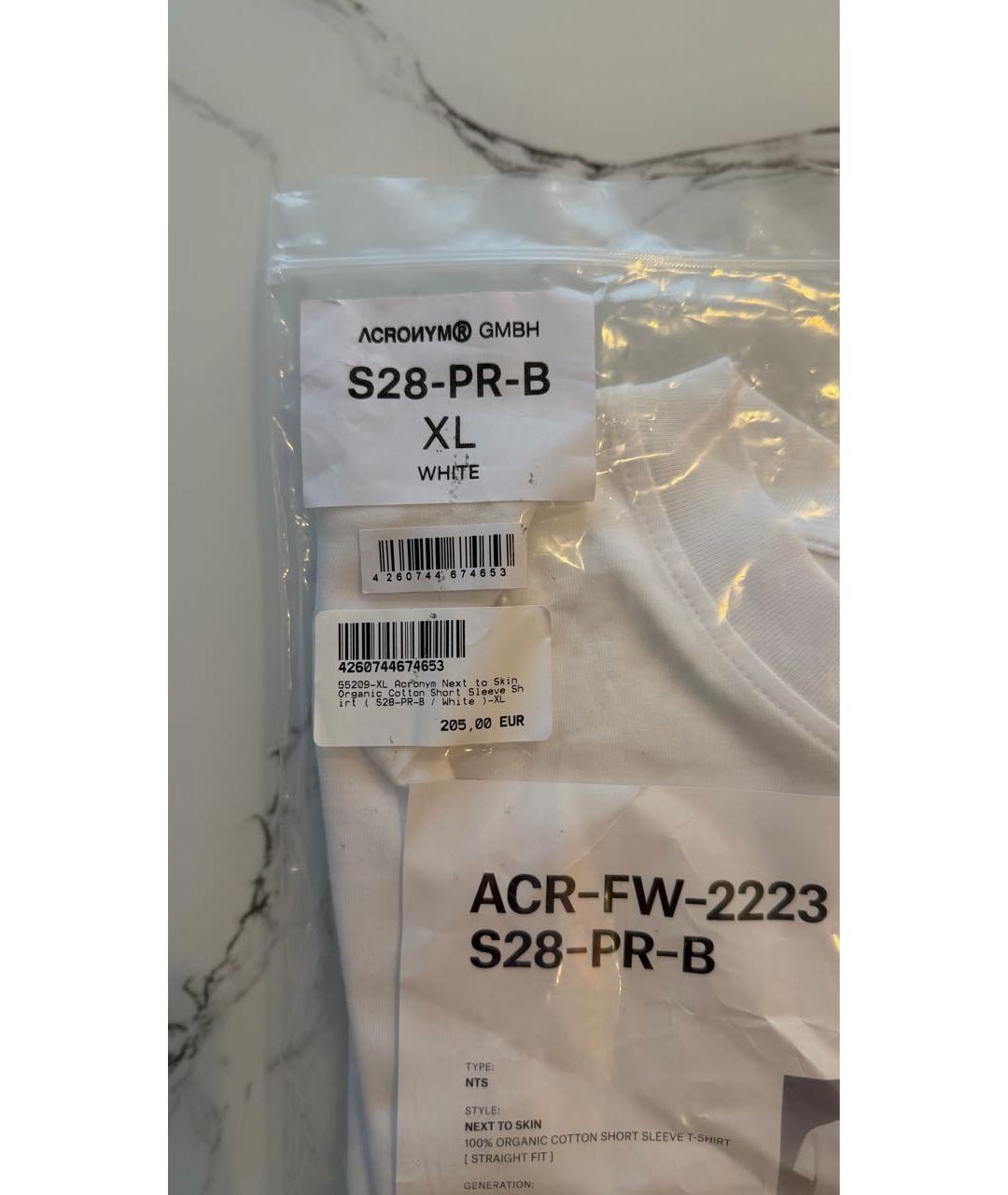 ACRONYM® Белая хлопковая футболка, фото 5