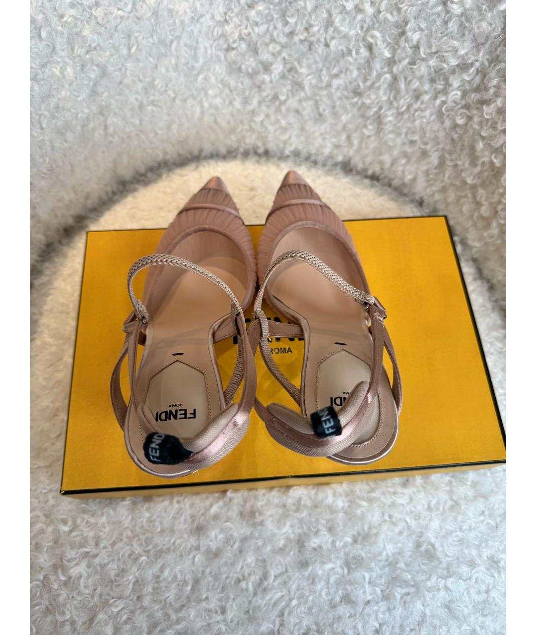 FENDI Розовые текстильные туфли, фото 3