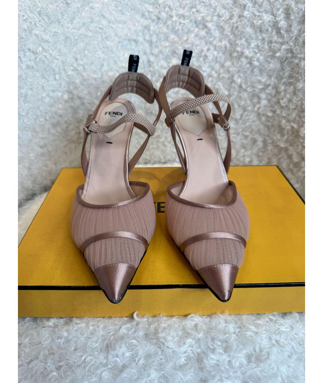 FENDI Розовые текстильные туфли, фото 2