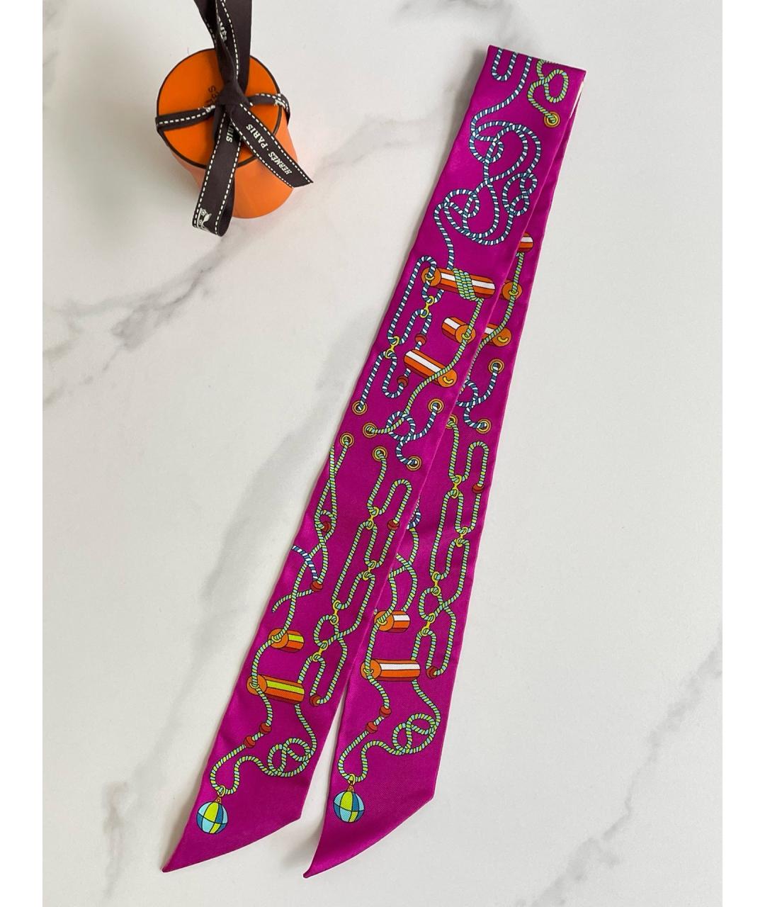 HERMES Фуксия повязка, фото 5