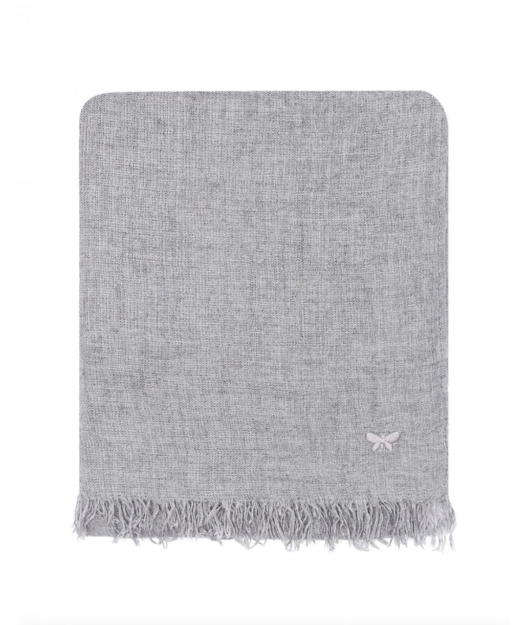 WEEKEND MAX MARA Серый шерстяной шарф, фото 5