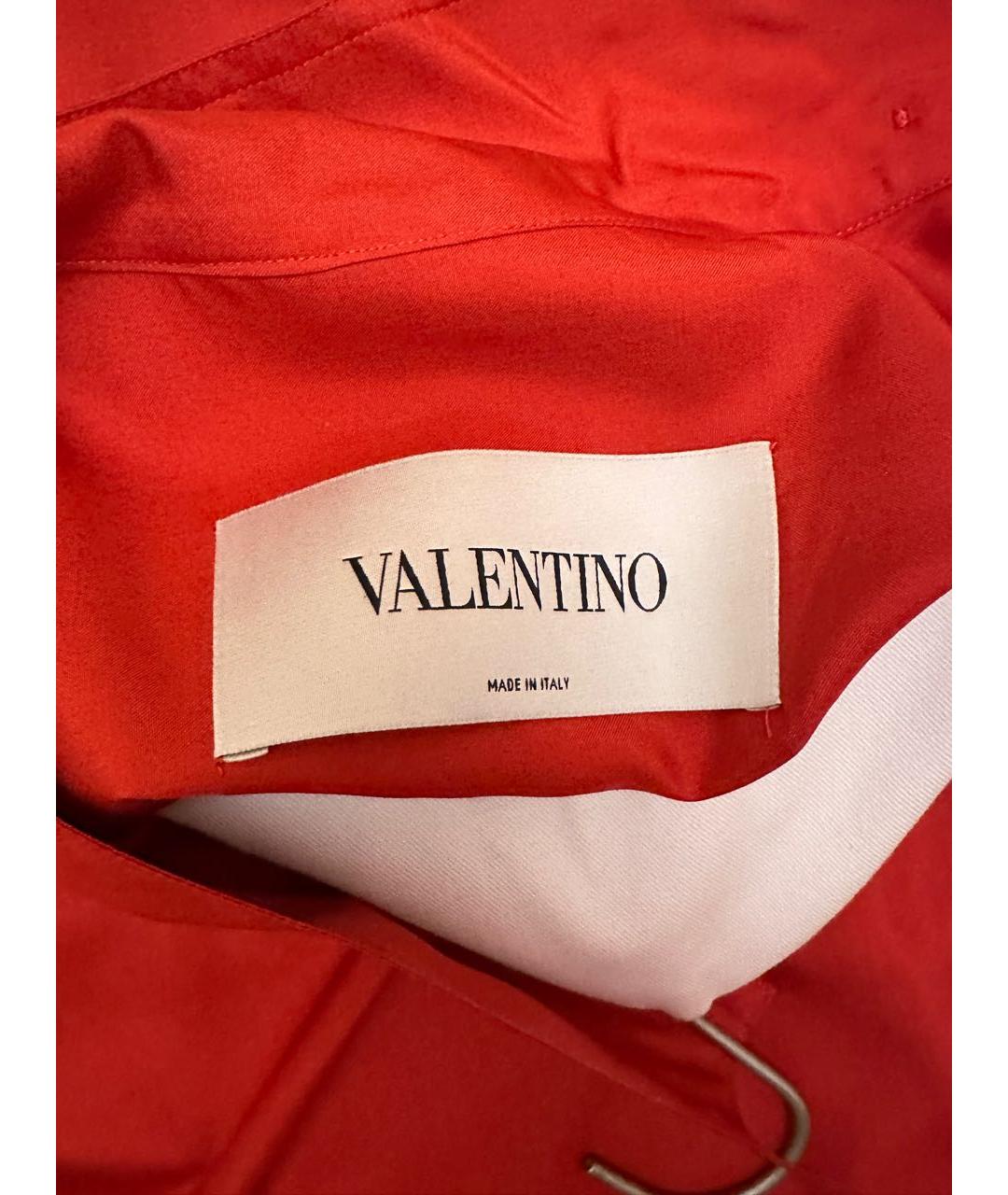 VALENTINO Красное шелковое повседневное платье, фото 3