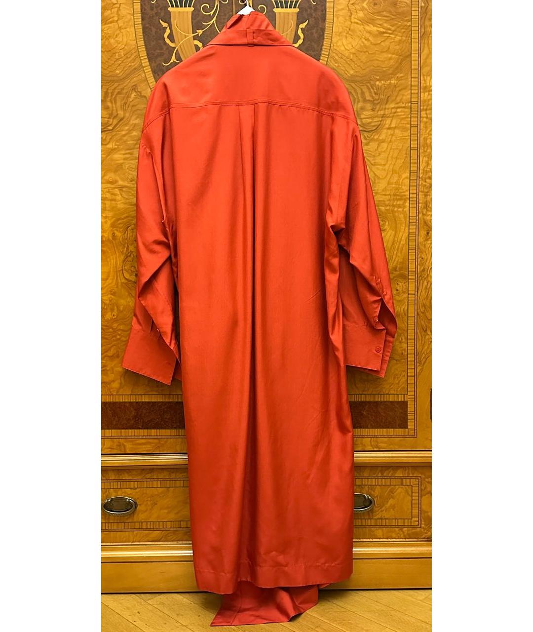 VALENTINO Красное шелковое повседневное платье, фото 2