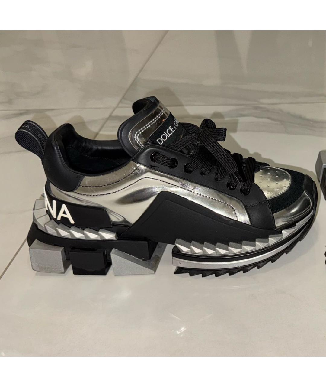 DOLCE&GABBANA Мульти кожаные кроссовки, фото 8