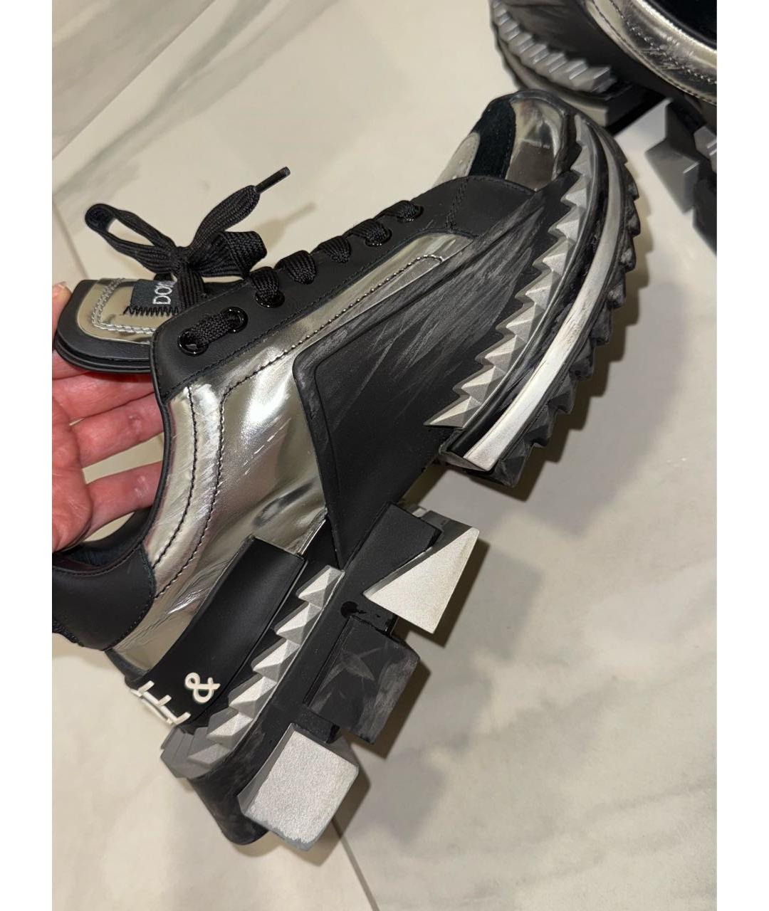 DOLCE&GABBANA Мульти кожаные кроссовки, фото 5