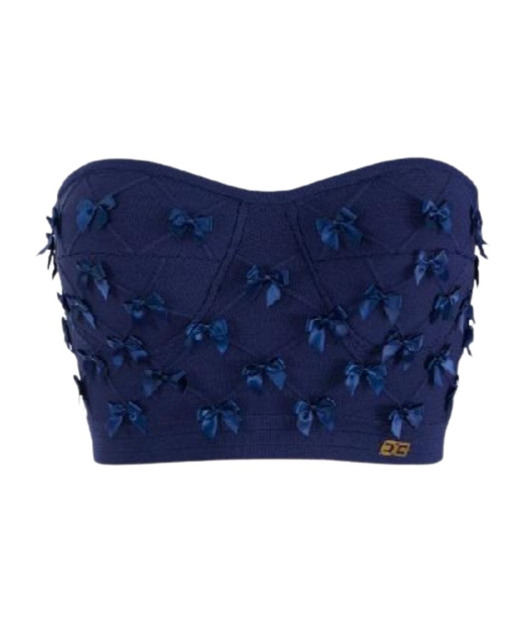 ELISABETTA FRANCHI Синий вискозный корсет, фото 1