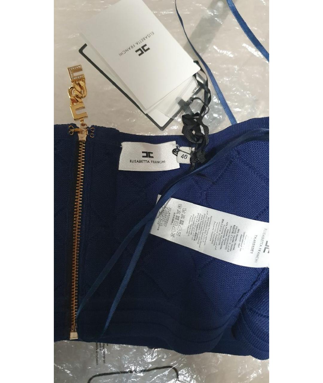 ELISABETTA FRANCHI Синий вискозный корсет, фото 9