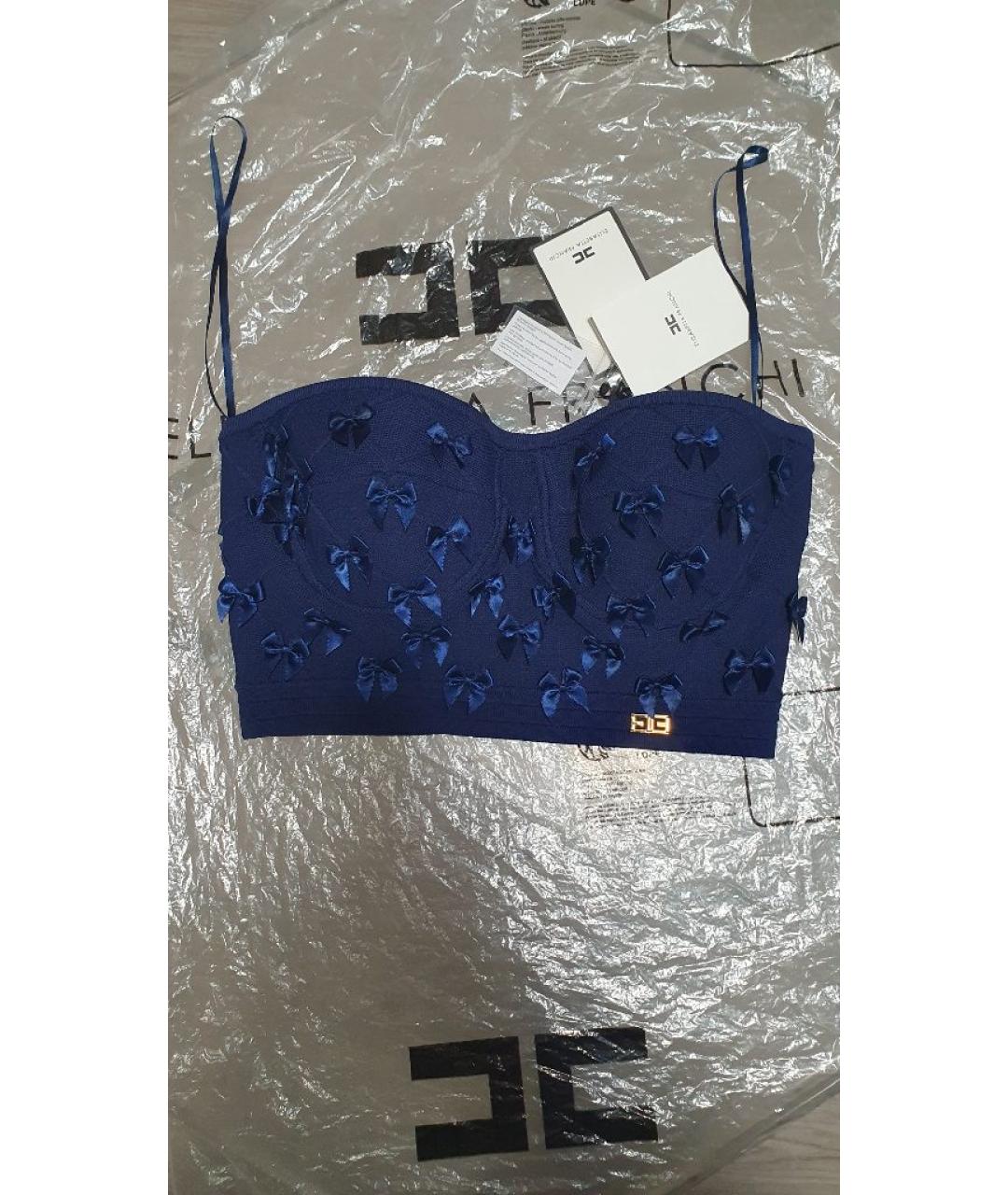 ELISABETTA FRANCHI Синий вискозный корсет, фото 5