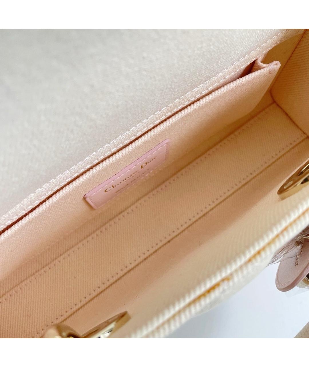 CHRISTIAN DIOR Белая деним сумка с короткими ручками, фото 6