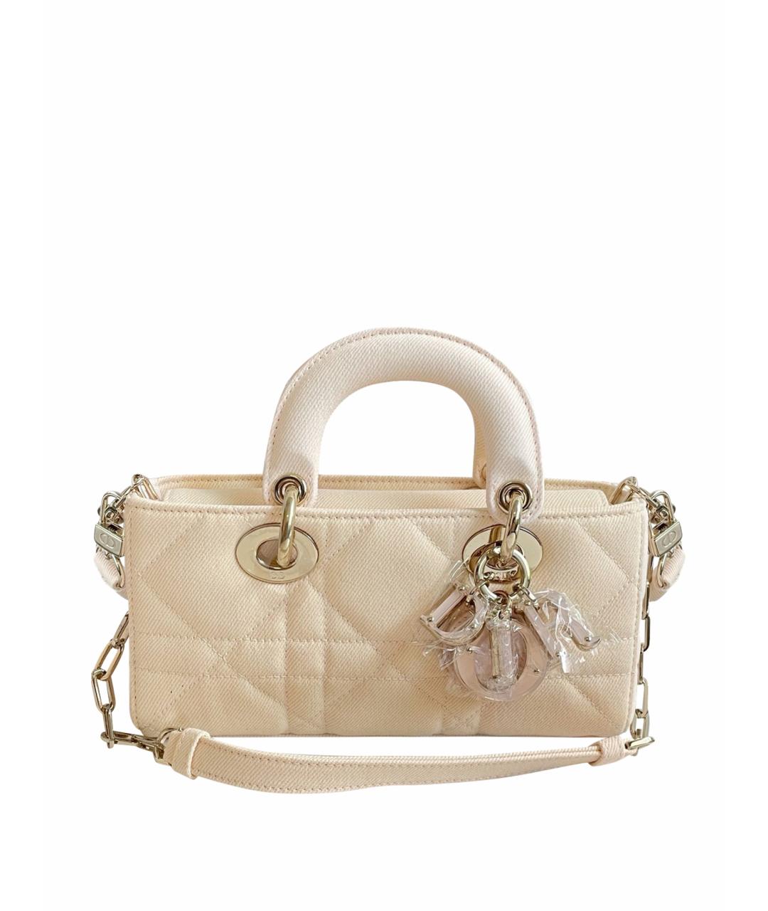 CHRISTIAN DIOR Белая деним сумка с короткими ручками, фото 1