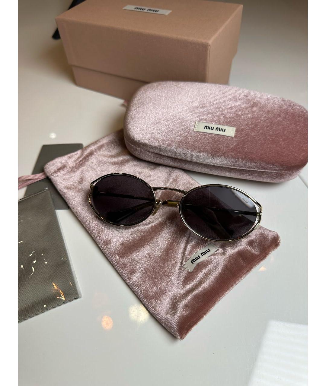 MIU MIU Серые металлические солнцезащитные очки, фото 4