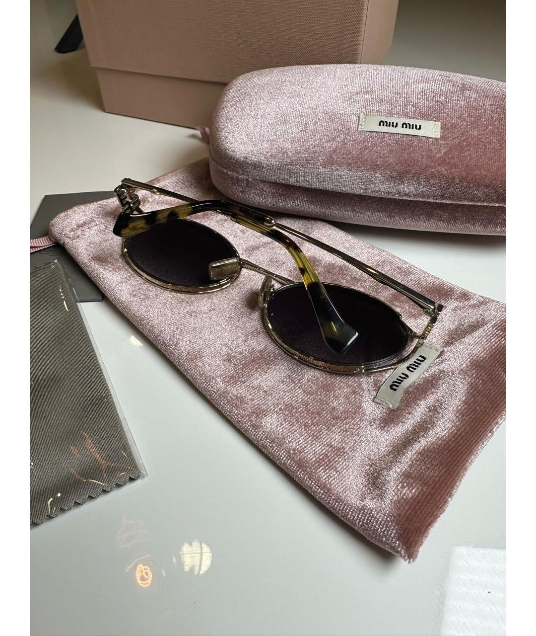 MIU MIU Серые металлические солнцезащитные очки, фото 5