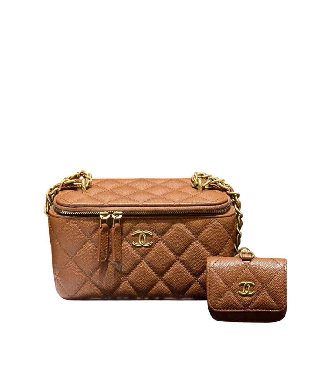 CHANEL Коричневая кожаная сумка через плечо, фото 1