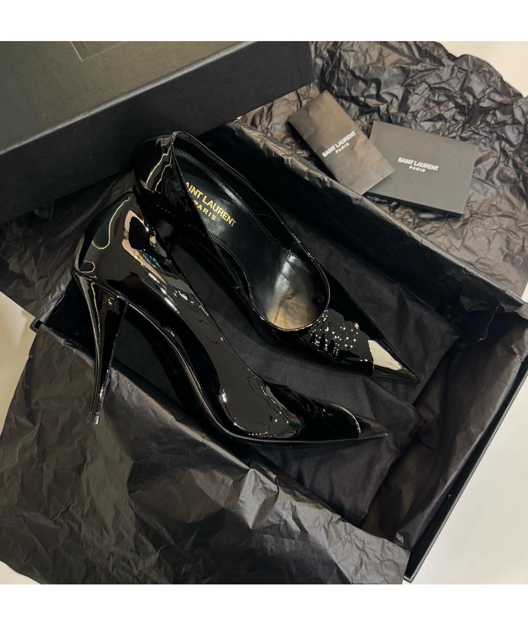 SAINT LAURENT Черные туфли из лакированной кожи, фото 7