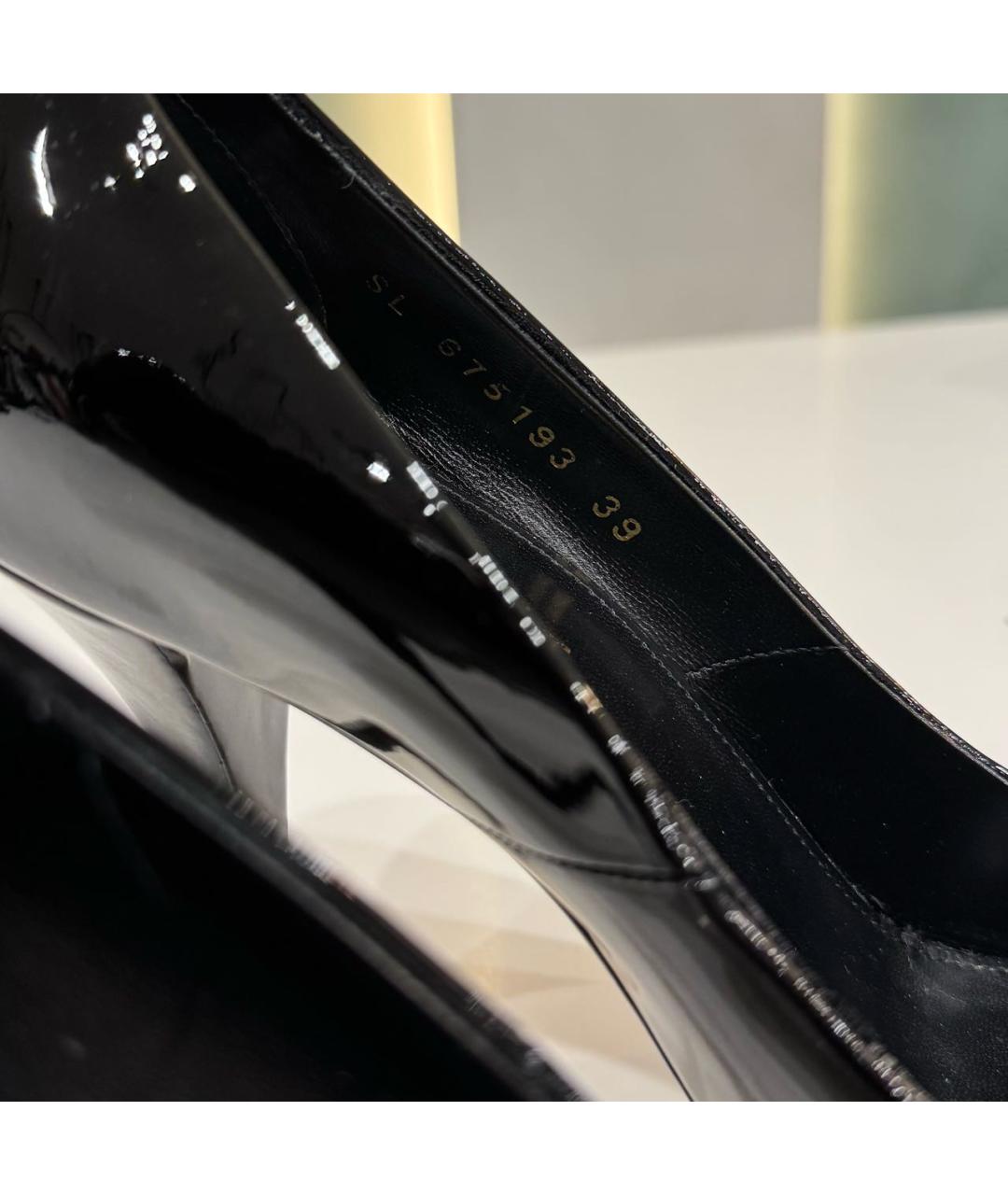 SAINT LAURENT Черные туфли из лакированной кожи, фото 4