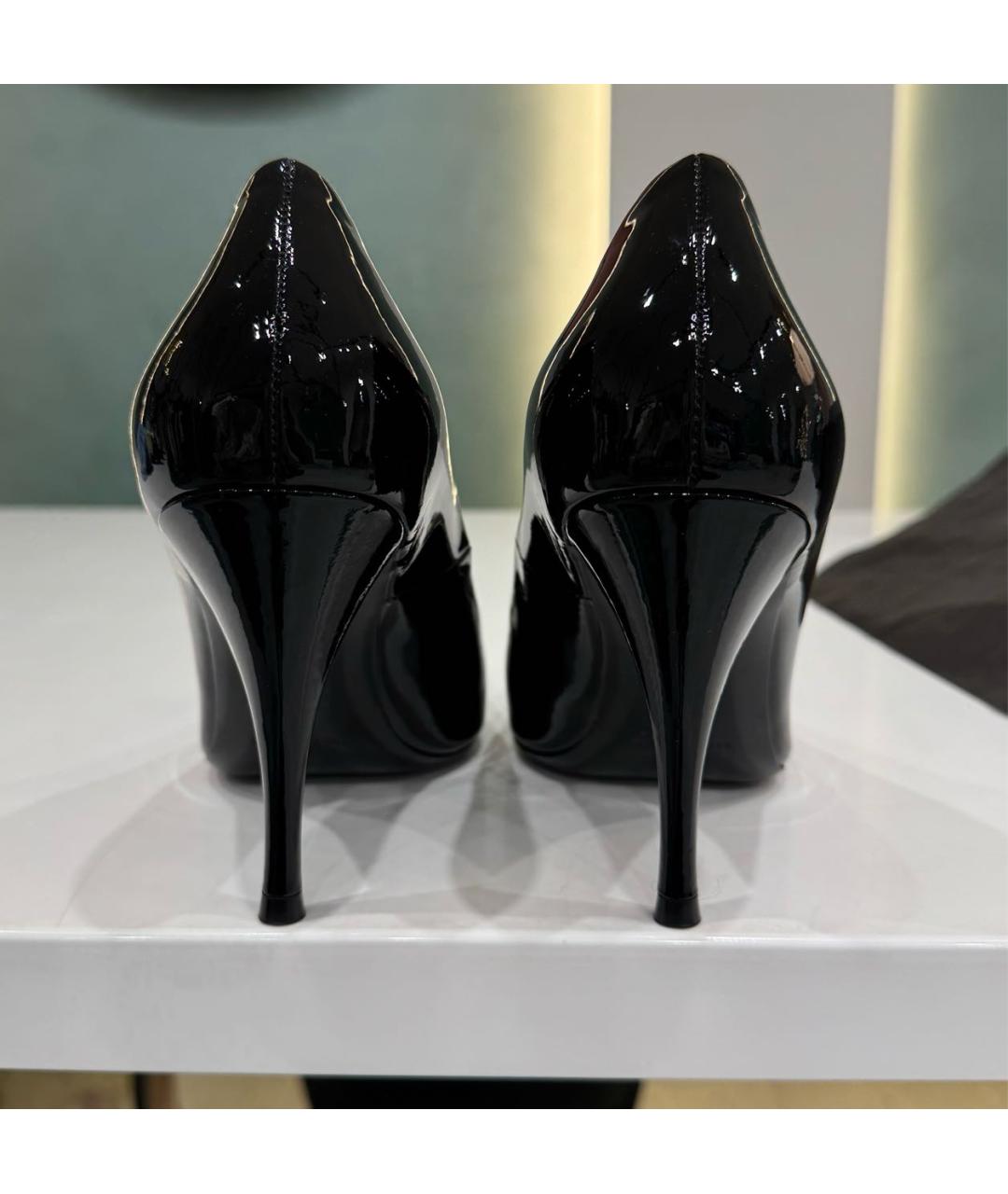 SAINT LAURENT Черные туфли из лакированной кожи, фото 5