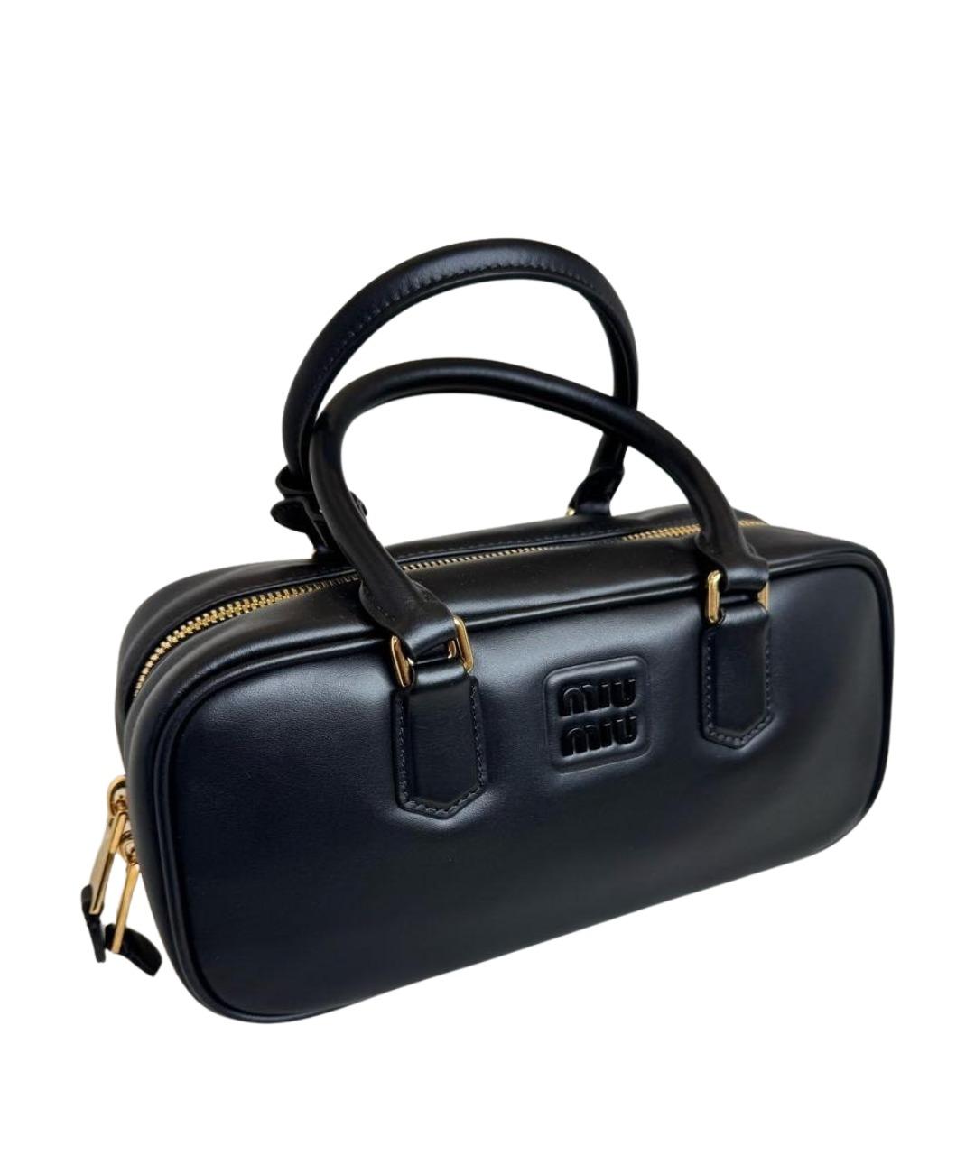 MIU MIU Черная кожаная сумка с короткими ручками, фото 1