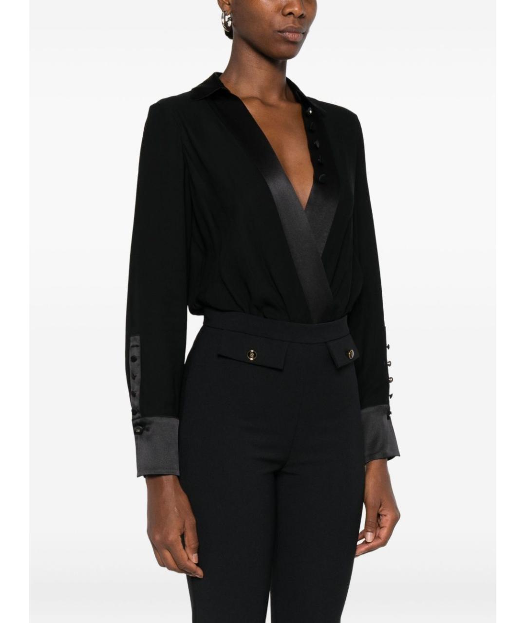 ELISABETTA FRANCHI Черная вискозная блузы, фото 5