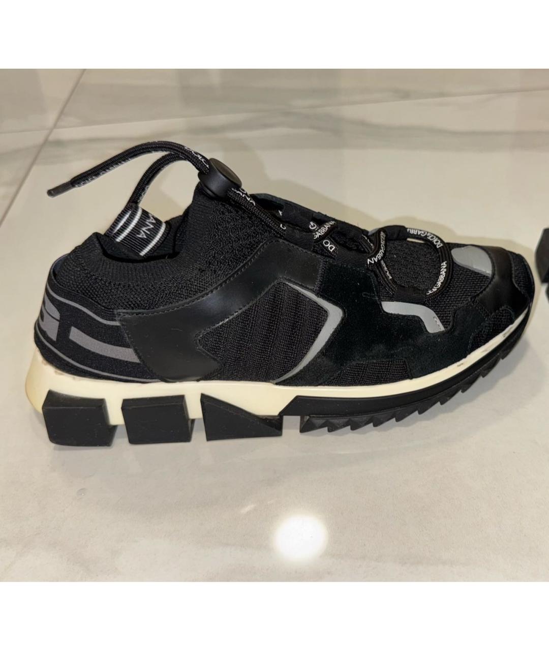 DOLCE&GABBANA Черные текстильные кроссовки, фото 5