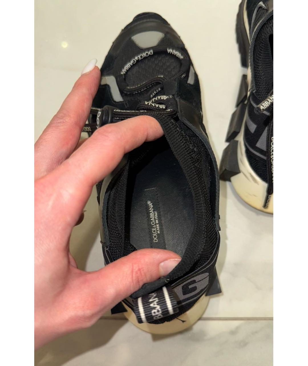 DOLCE&GABBANA Черные текстильные кроссовки, фото 3