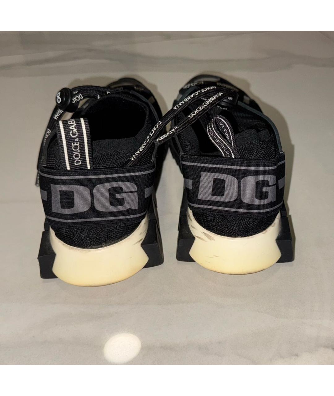 DOLCE&GABBANA Черные текстильные кроссовки, фото 4