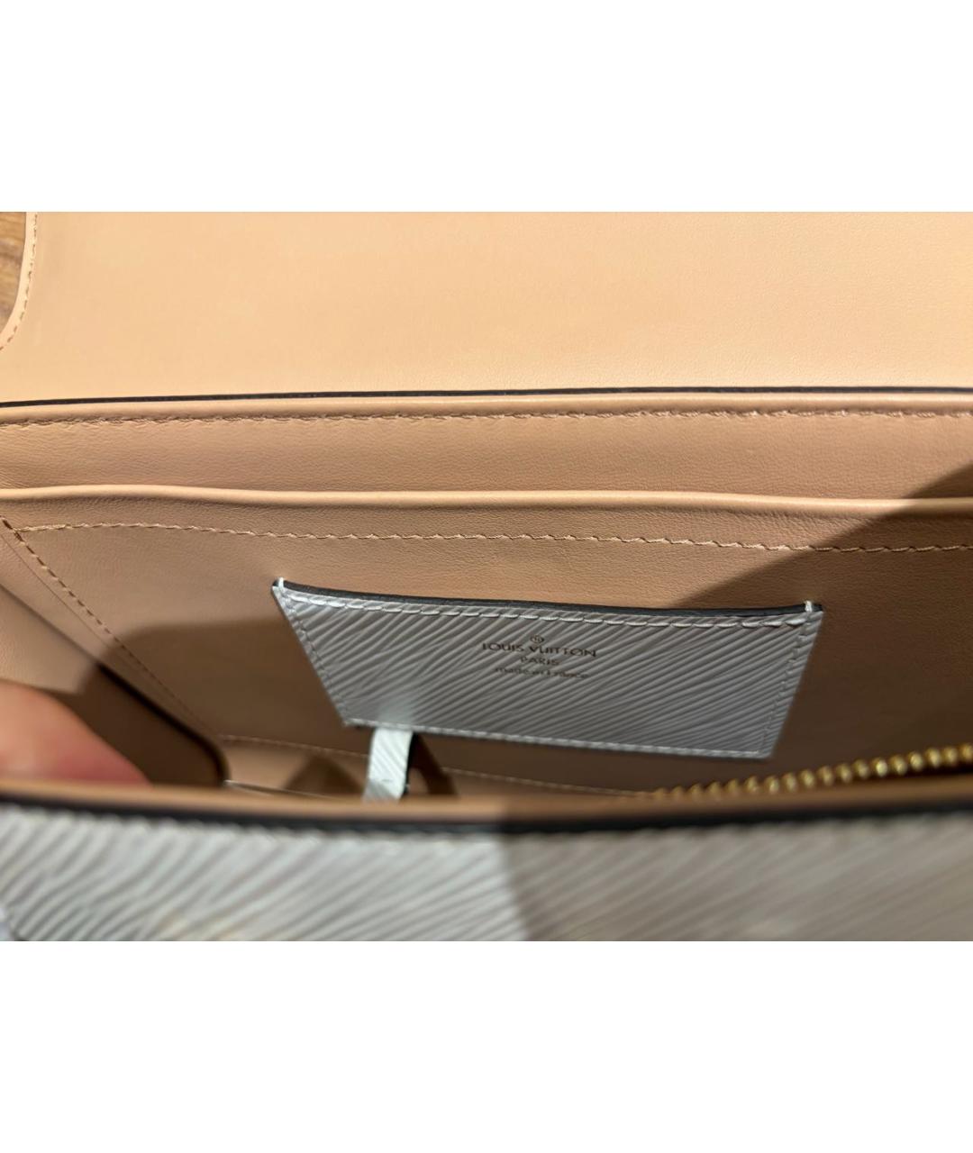 LOUIS VUITTON Белая кожаная сумка через плечо, фото 5