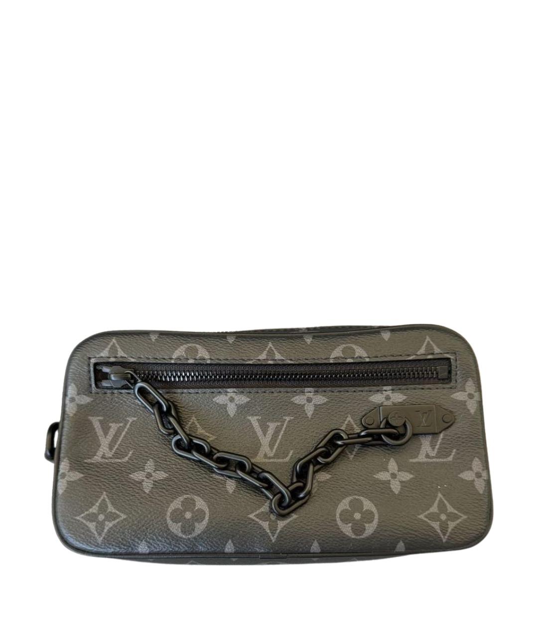 LOUIS VUITTON Серая кожаная барсетка, фото 1