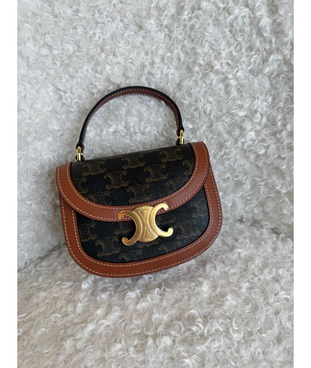 CELINE Мульти кожаная сумка с короткими ручками, фото 3