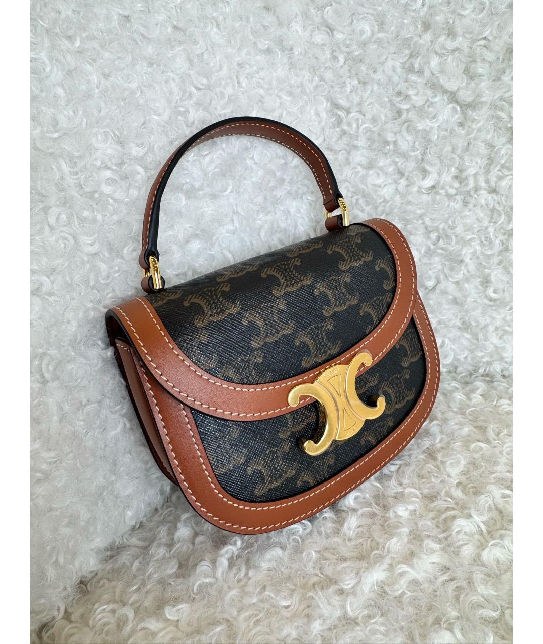 CELINE Мульти кожаная сумка с короткими ручками, фото 5