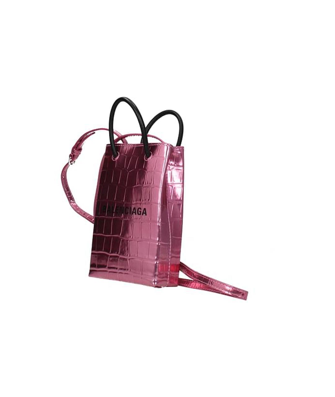 BALENCIAGA Розовая кожаная сумка через плечо, фото 2