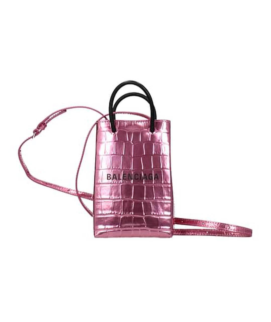 BALENCIAGA Розовая кожаная сумка через плечо, фото 1