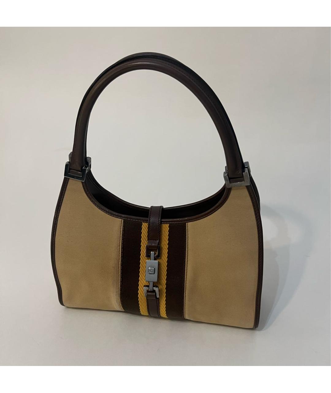 GUCCI Коричневая жаккардовая сумка через плечо, фото 2