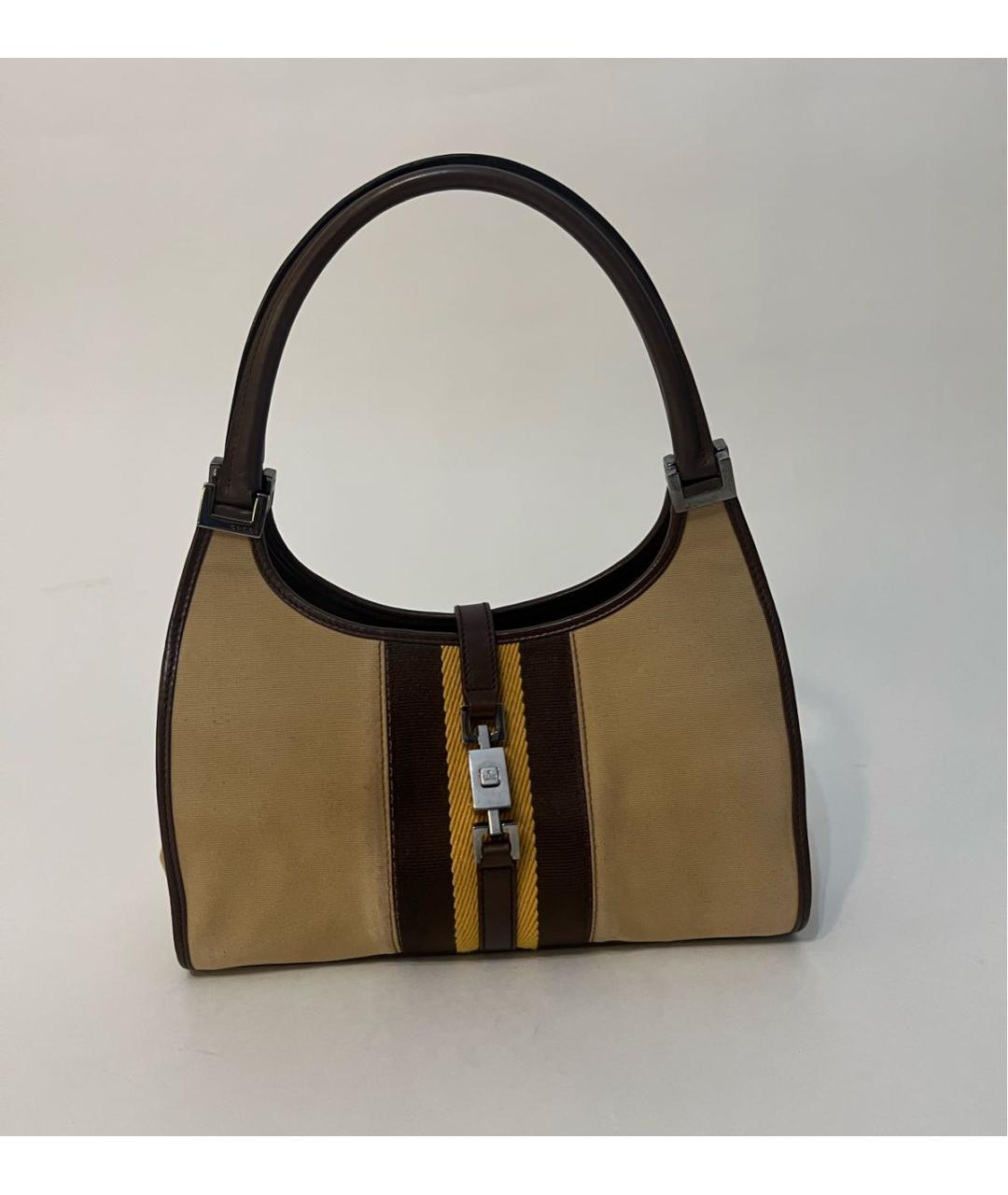 GUCCI Коричневая жаккардовая сумка через плечо, фото 8