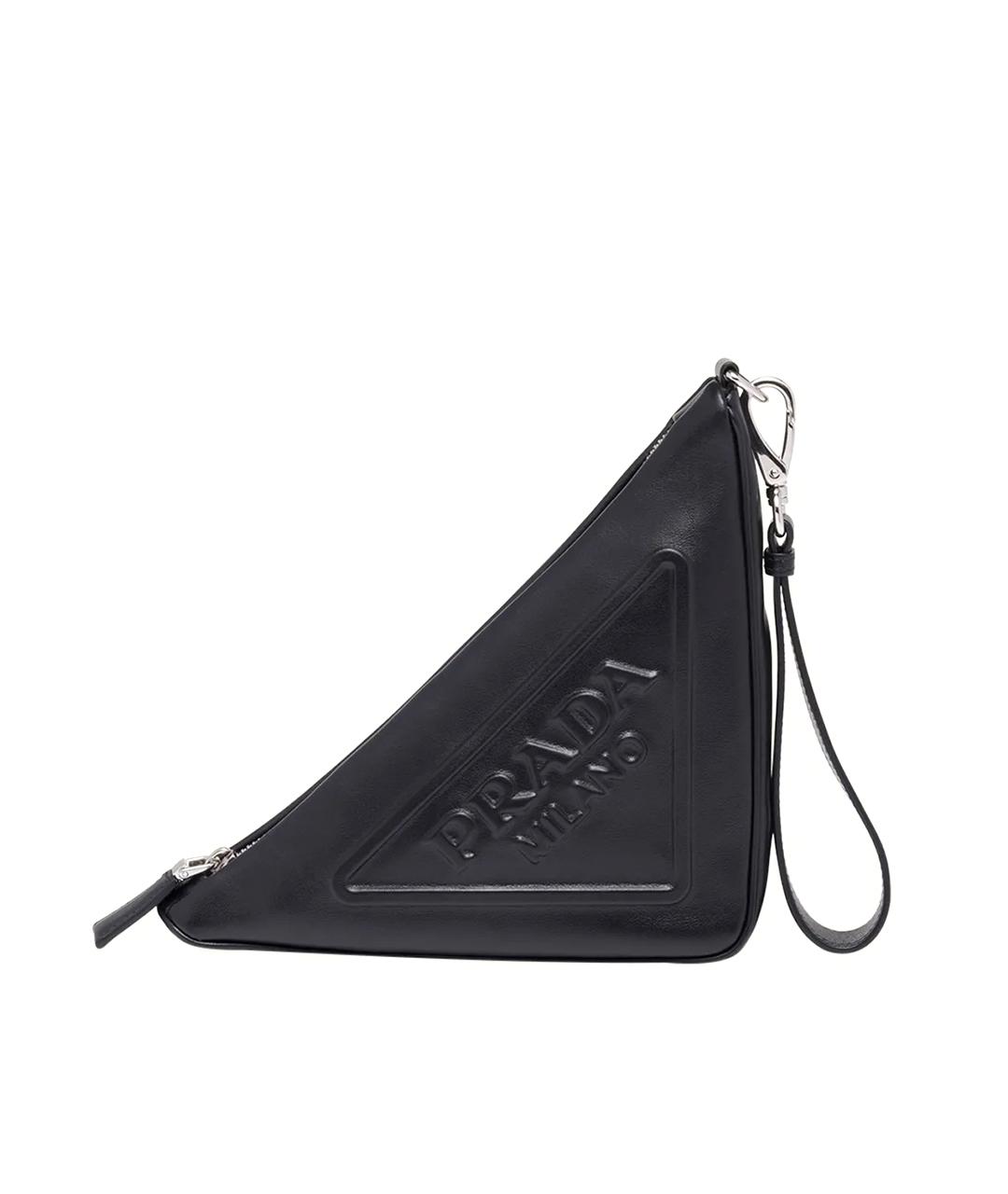 PRADA Черная кожаная барсетка, фото 2