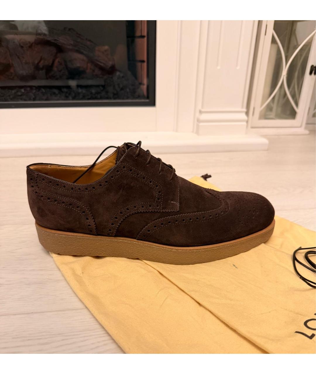 LOUIS VUITTON Коричневые замшевые низкие ботинки, фото 7