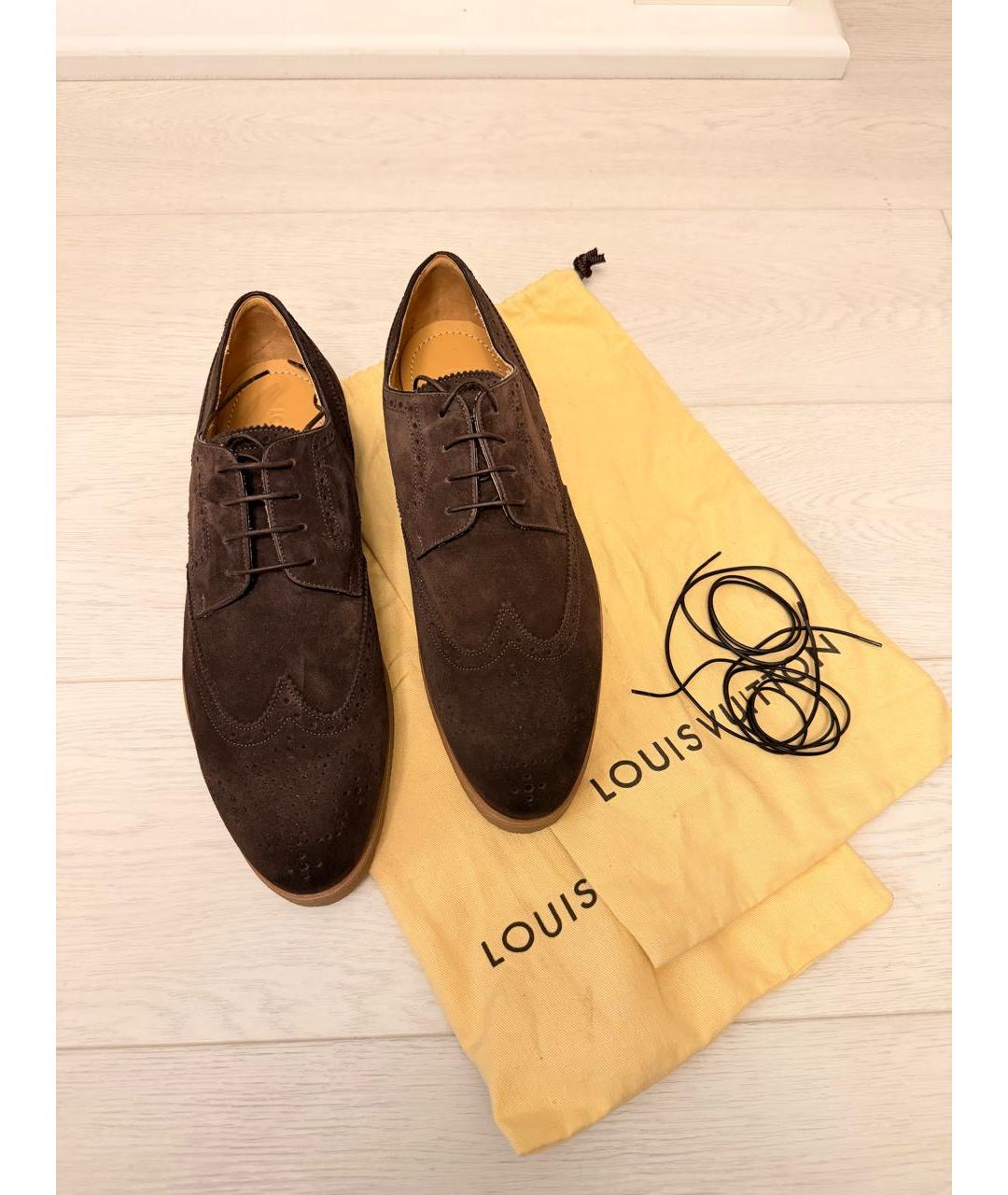 LOUIS VUITTON Коричневые замшевые низкие ботинки, фото 2