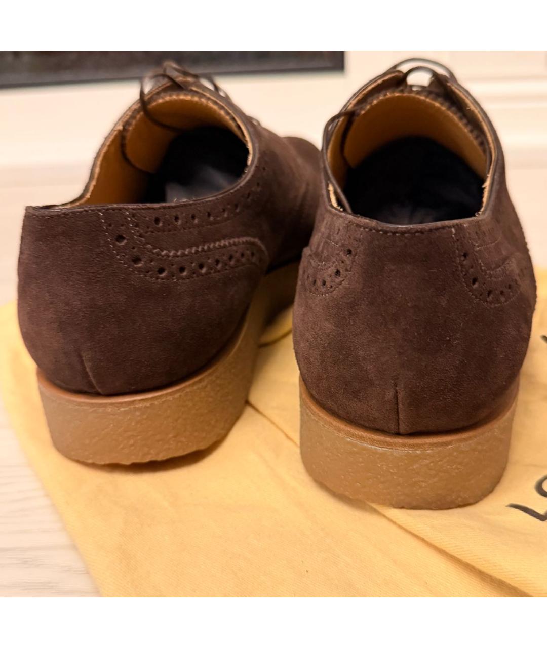 LOUIS VUITTON Коричневые замшевые низкие ботинки, фото 4
