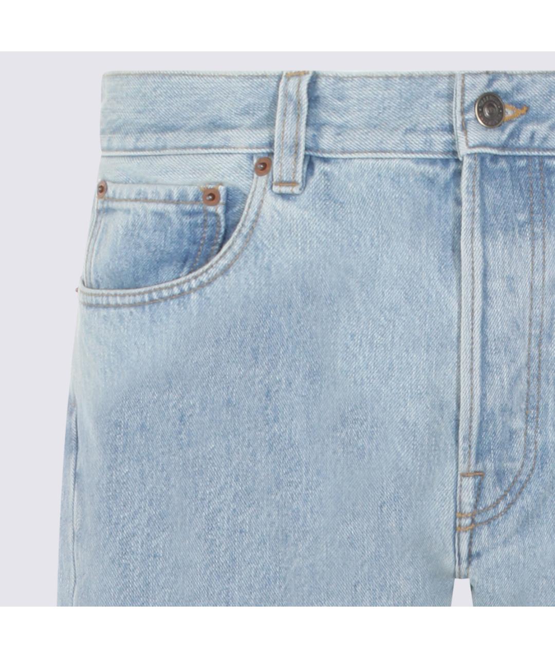 VALENTINO Голубые хлопковые прямые джинсы, фото 3