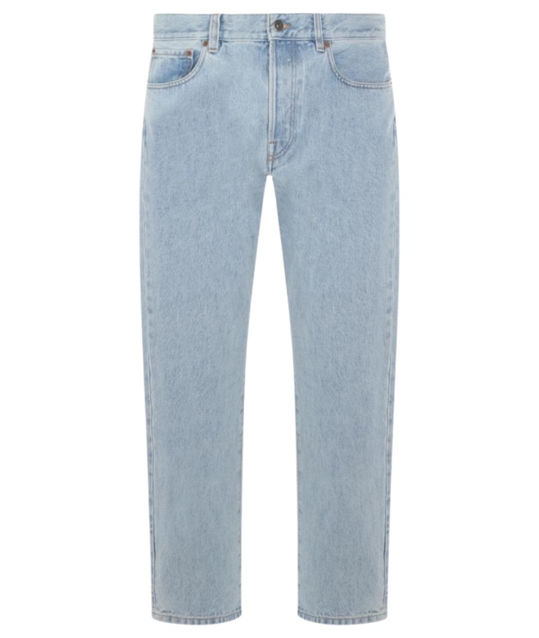 VALENTINO Голубые хлопковые прямые джинсы, фото 1
