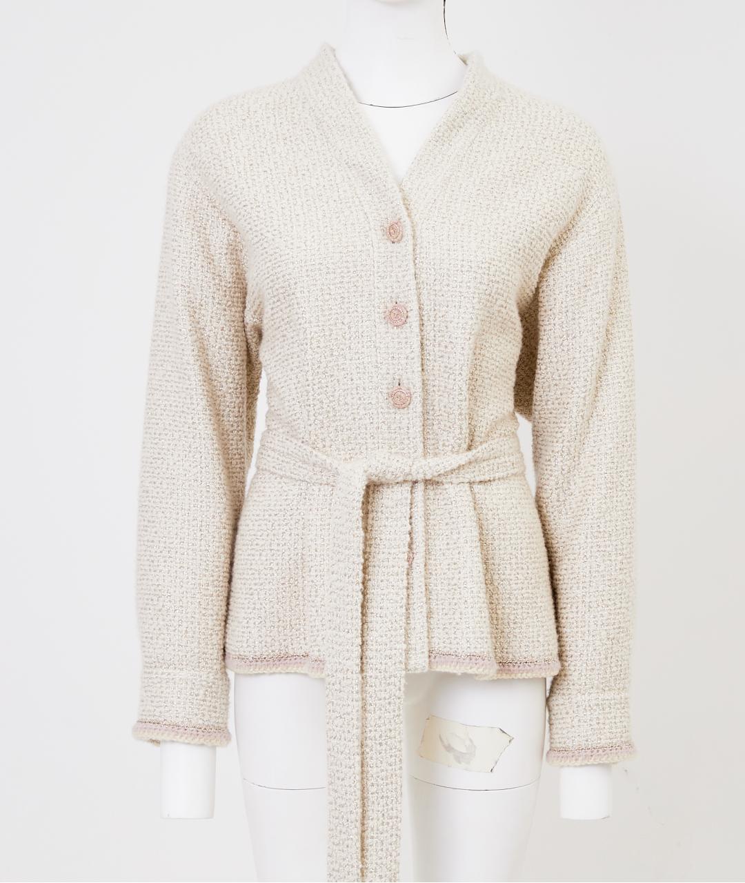CHANEL Бежевый кашемировый жакет/пиджак, фото 10