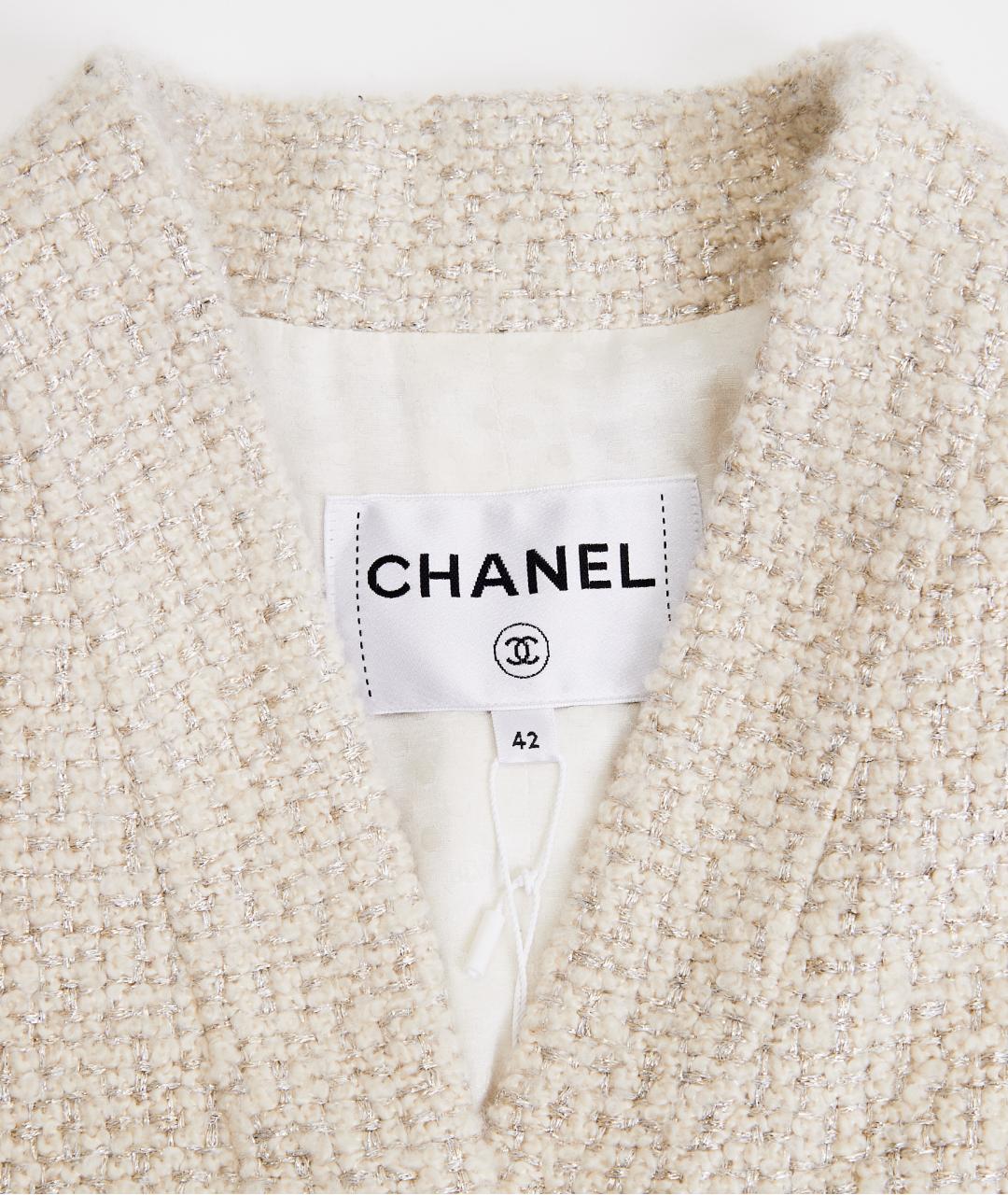 CHANEL Бежевый кашемировый жакет/пиджак, фото 9