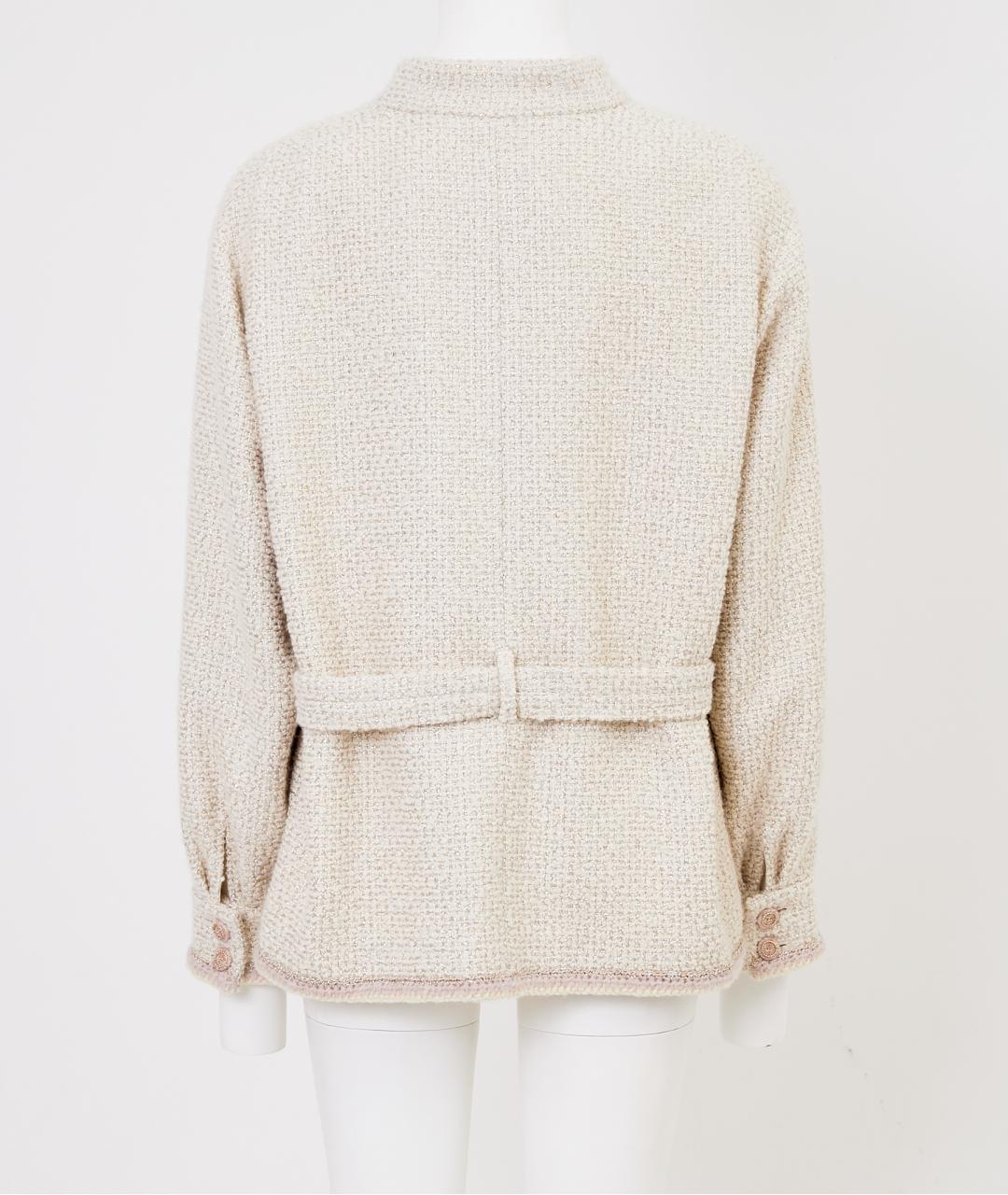 CHANEL Бежевый кашемировый жакет/пиджак, фото 6