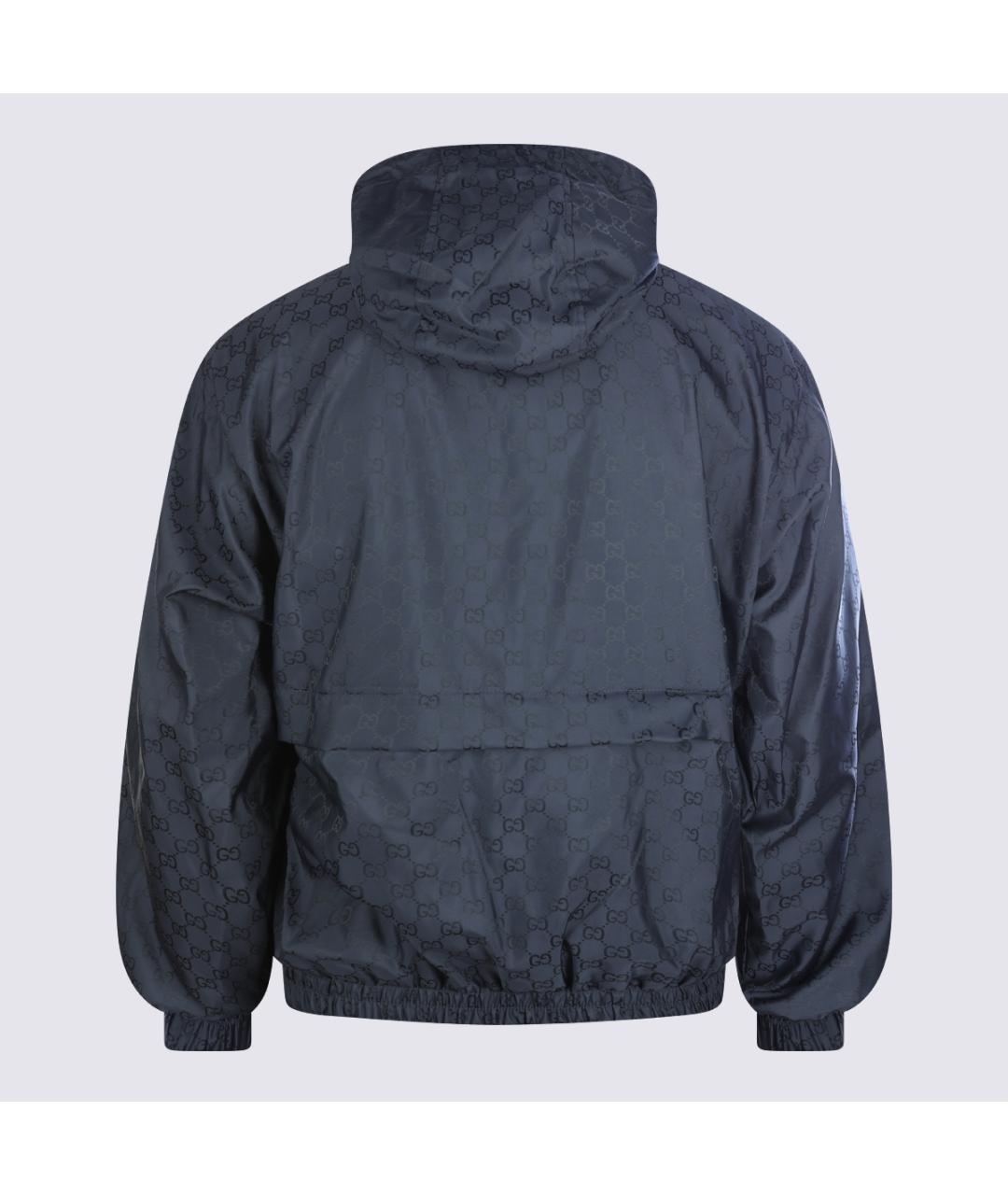 GUCCI Синяя синтетическая куртка, фото 2