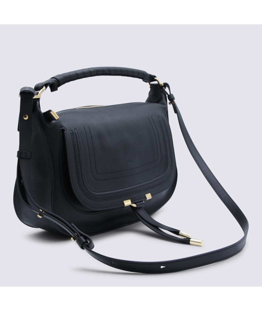 CHLOE Черная кожаная сумка с короткими ручками, фото 2