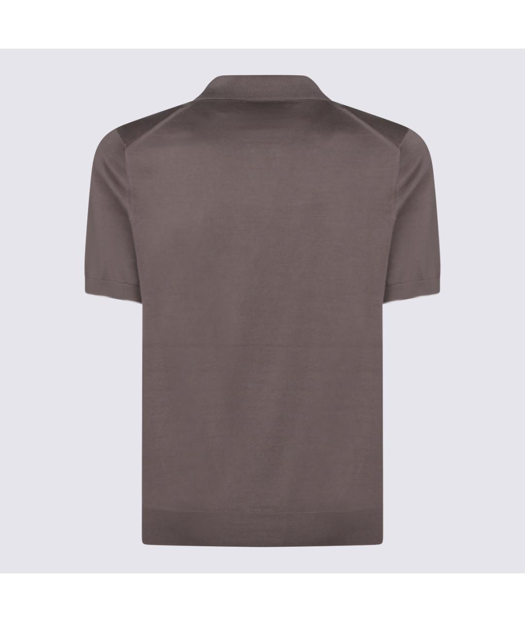 BRUNELLO CUCINELLI Коричневая хлопковая футболка, фото 2