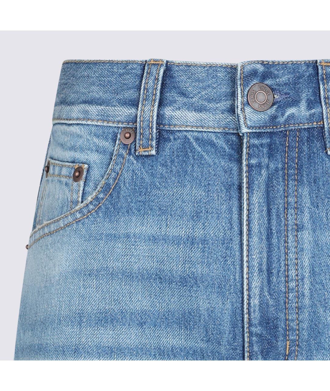 CHLOE Синие хлопковые прямые джинсы, фото 3