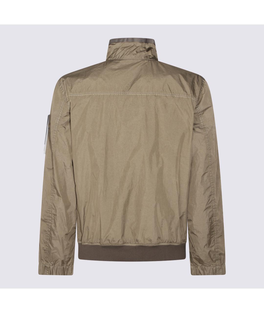STONE ISLAND Хаки атласная куртка, фото 2