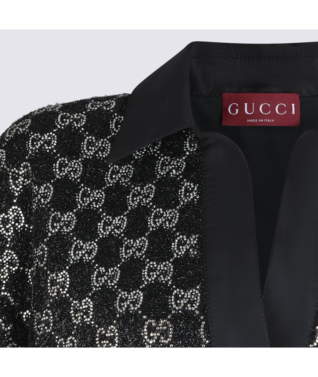 GUCCI Черная вискозная футболка, фото 3