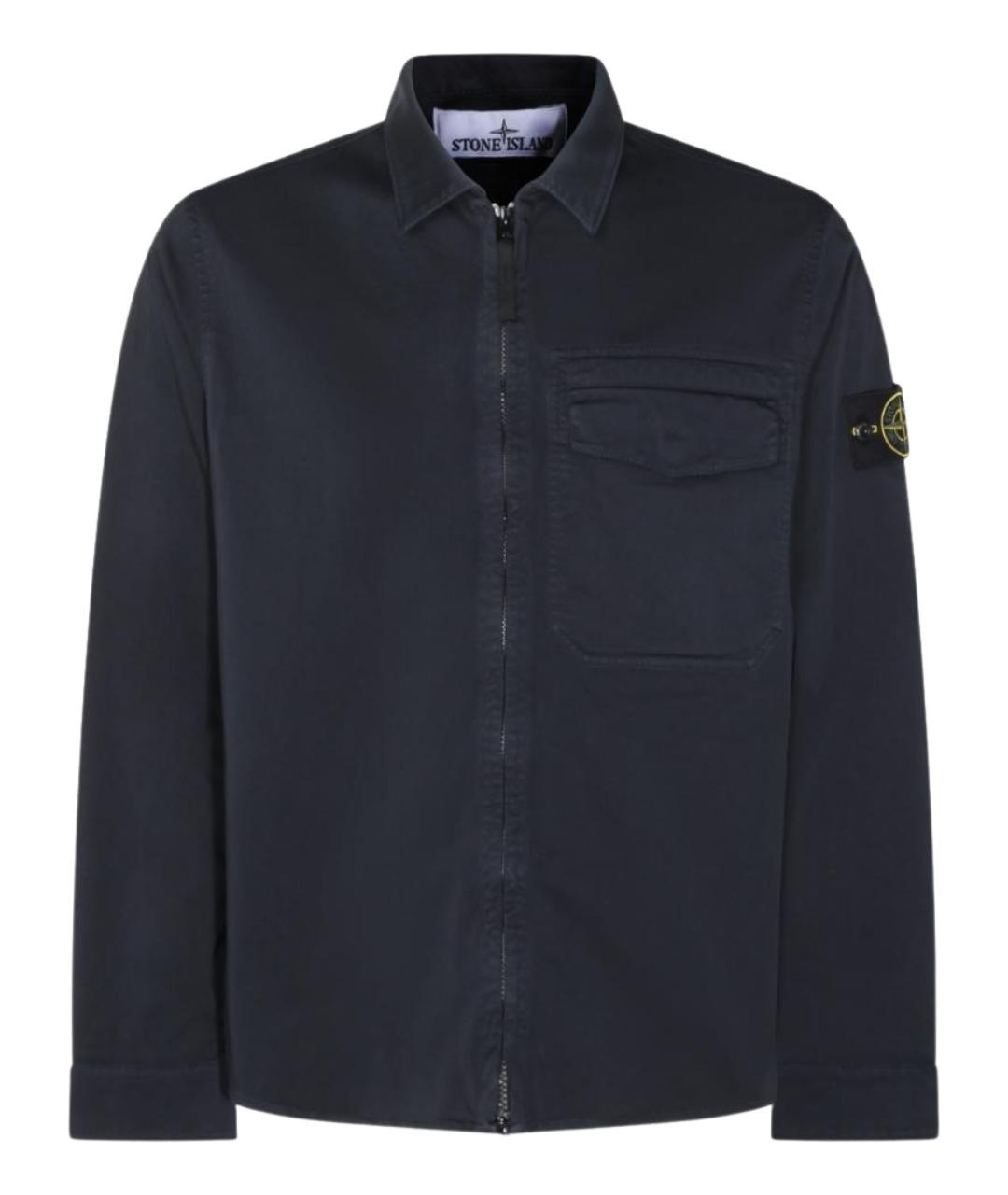 STONE ISLAND Синяя хлопковая кэжуал рубашка, фото 1